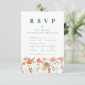 Cartons Réponse Mariage Boho Fall Fleur sauvage Options de repas (Debout devant)