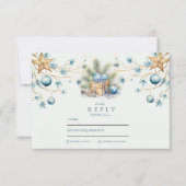 Cartons Réponse Mariage Boho Frosted Blue Pine (Devant)