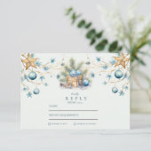 Cartons Réponse Mariage Boho Frosted Blue Pine (Debout devant)