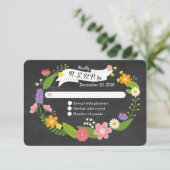 Cartons Réponse Mariage Boho Woodland Wreath (Debout devant)