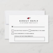 Cartons Réponse Mariage Boîte aux Lettres Red Robin (Dos)