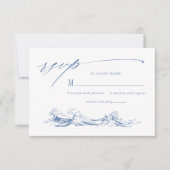Cartons Réponse Mariage bord de mer bleu Chic Côtes (Devant)