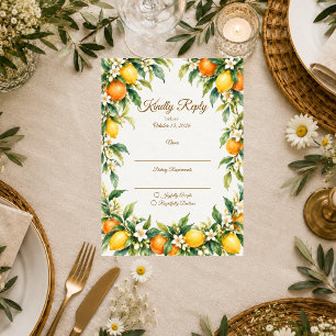 Cartons Réponse Mariage Botanique de Citron Vibrant