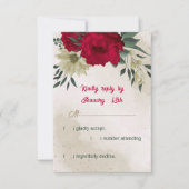 Cartons Réponse mariage botanique des fleurs jaune pâle rouge (Devant)