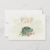 Cartons Réponse mariage botanique des fleurs vert sauge (Dos)