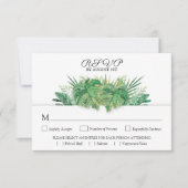 Cartons Réponse Mariage botanique du feuillage tropical (Devant)