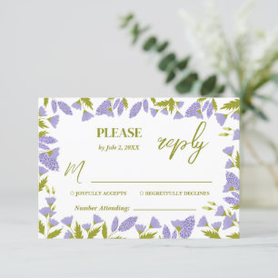 Cartons Réponse Mariage botanique du Fleur sauvage de prairie
