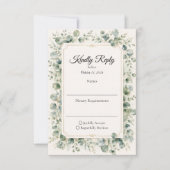 Cartons Réponse Mariage Botanique Eucalyptus (Devant)