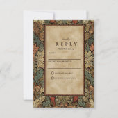 Cartons Réponse Mariage Botanique Feuillage Vintage (Devant)