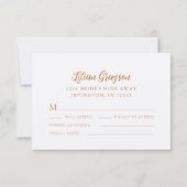 Cartons Réponse Mariage botanique floral d'automne orange brûlé (Dos)