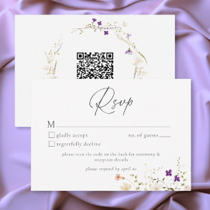 Cartons Réponse Mariage Botanique Romantique Minimaliste aux Fleur