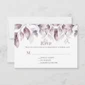 Cartons Réponse Mariage Botanique Rose Mauve Rustique (Devant)