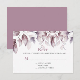 Cartons Réponse Mariage Botanique Rose Mauve Rustique