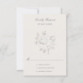 Cartons Réponse Mariage Botanique Rose Moderne (Devant)