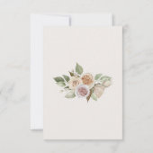 Cartons Réponse Mariage botanique Rose Pêche Rose Poussiéreuse (Dos)