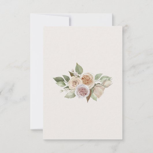 Cartons Réponse Mariage botanique Rose Pêche Rose Poussiéreuse (Dos)