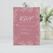 Cartons Réponse Mariage Botanique Rose Poussiéreuse (Debout devant)