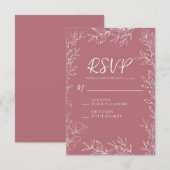 Cartons Réponse Mariage Botanique Rose Poussiéreuse (Devant / Derrière)
