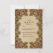 Cartons Réponse Mariage Botanique Rustique Grenade (Devant)