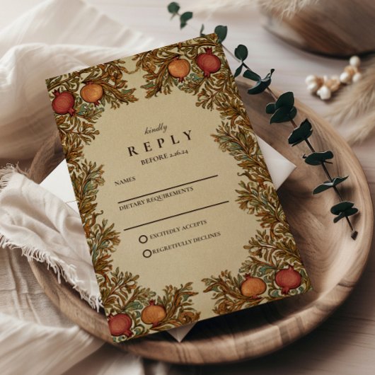 Cartons Réponse Mariage Botanique Rustique Grenade