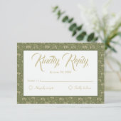 Cartons Réponse Mariage botanique vintage (Debout devant)