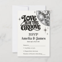 Mariage boule disco Groovy 70s noir et blanc