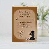 Cartons Réponse Mariage Brown au chocolat de mariée et de chambre (Debout devant)