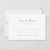 Cartons Réponse Mariage Brown riche en scripts simples (Devant)