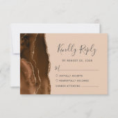 Cartons Réponse Mariage Brun Moka Agate Tan (Devant)