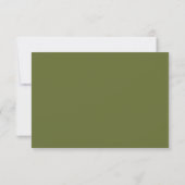 Cartons Réponse Mariage Cadre Moderne Argent Olive Vert (Dos)