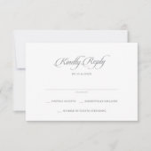 Cartons Réponse Mariage Calligraphié Classique Chic (Devant)