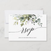 Cartons Réponse Mariage Calligraphié de Verdure à l'Aquarelle (Devant)