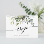 Cartons Réponse Mariage Calligraphié de Verdure à l'Aquarelle (Debout devant)