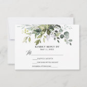 Cartons Réponse Mariage Calligraphié de Verdure à l'Aquarelle (Dos)