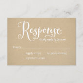 Cartons Réponse Mariage Calligraphié Kraft Rustique (Devant)