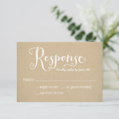 Cartons Réponse Mariage Calligraphié Kraft Rustique (Debout devant)