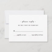 Cartons Réponse Mariage Calligraphié Noir & Blanc (Devant)