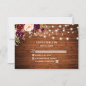 Cartons Réponse Mariage Calligraphié Rustique avec Lumières de Bou (Dos)