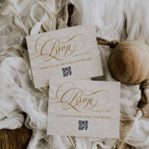 Cartons Réponse Mariage calligraphique romantique floral ivoire
