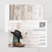 Cartons Réponse Mariage campagnard (carte RSVP) (Devant / Derrière)