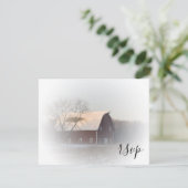 Cartons Réponse Mariage campagnard d'hiver de la grange couverte d (Debout devant)
