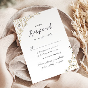 Cartons Réponse Mariage campagnard Floral Boho Rustique Grange Boi