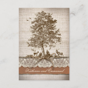 Cartons Réponse mariage campagnard rustique de la dentelle de burl