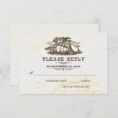 Cartons Réponse Mariage campagnard rustique de récolte d'automne c (Devant / Derrière)