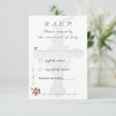 Cartons Réponse Mariage catholique Rose nuptial (Debout devant)