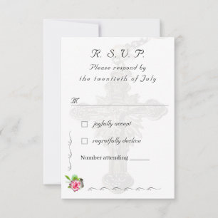 Cartons Réponse Mariage catholique Rose nuptial