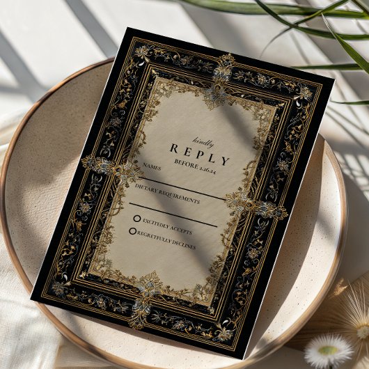 Cartons Réponse Mariage céleste baroque royal