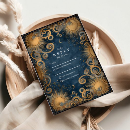 Cartons Réponse Mariage céleste bleu royal