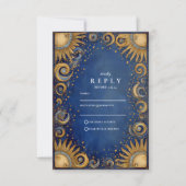 Cartons Réponse Mariage céleste bleu royal (Devant)