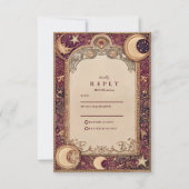Cartons Réponse Mariage Céleste Bourguignon de Lune (Devant)